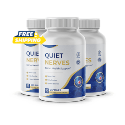 Quiet Nerves nerve health supplement bottles